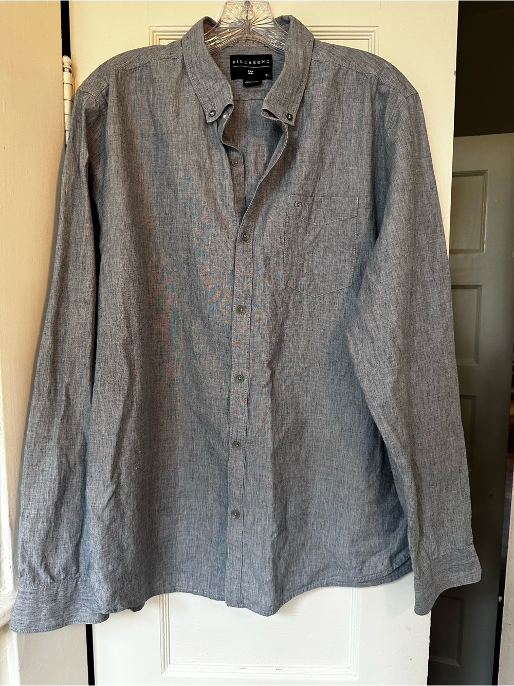 Billabong Men's Button-Down Shirt in Heather Gray